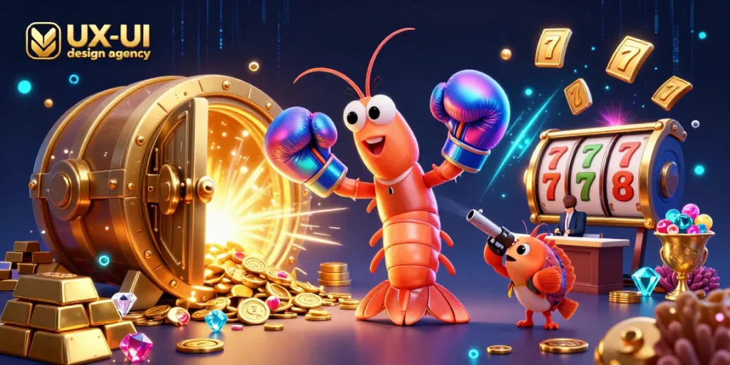 Engage players with vibrant scenes crafted by a leading UX/UI design agency in a casino context.